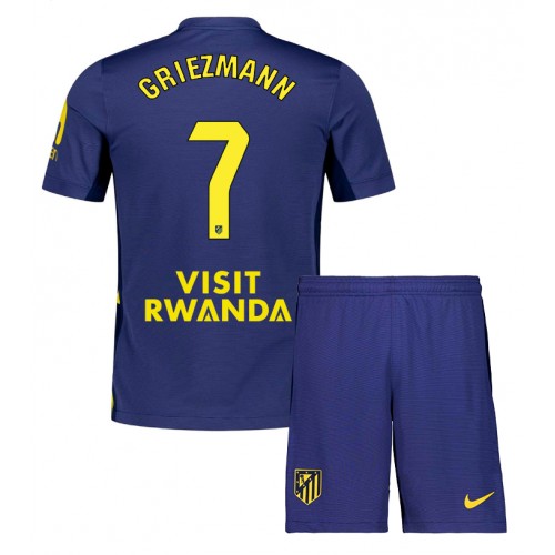 Atletico Madrid Antoine Griezmann #7 Bortaställ Barn 2025-26 Kortärmad (+ Korta byxor)